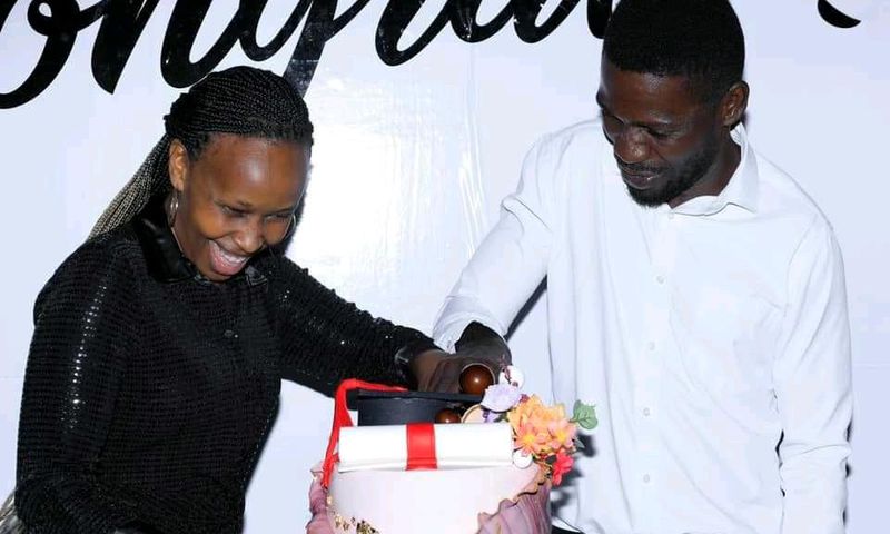 Bobi Wine surprises wife with exquisite graduation party