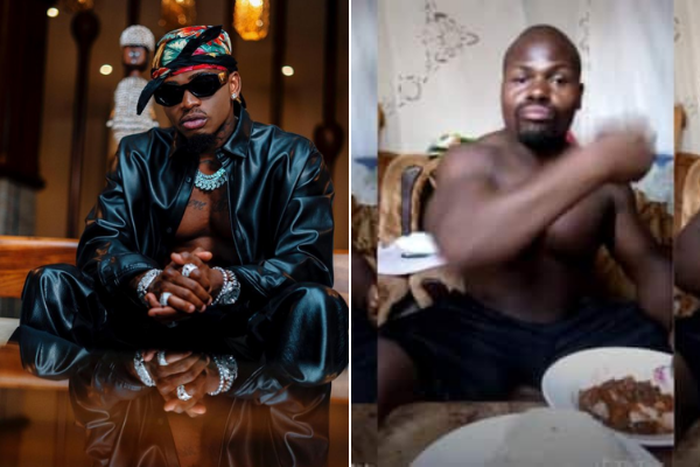 Tanzanian musician Diamond Platnumz and Kenya's 'Ugali Man' Charles Odongo