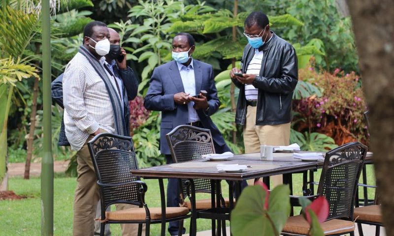 One Kenya Alliance principals Musalia Mudavadi (ANC), Senator Gideon Moi (KANU), SC Kalonzo Musyoka (Wiper) and Senator Moses Wetangula (Ford-Kenya)