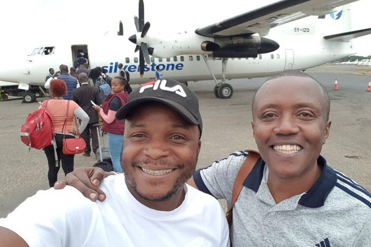 Classic 105 FM presenter Maina Kageni with Kiss 100 FM's Jalang'o