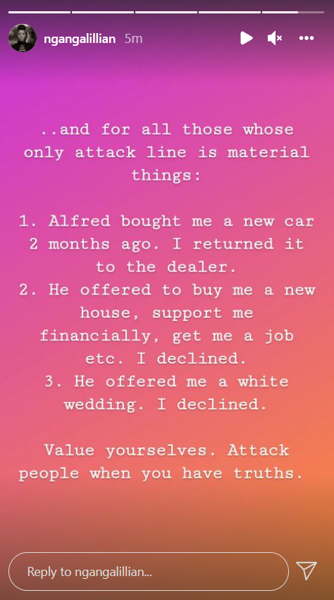 Screenshot from former First Lady of Machakos Lillian Wangui Ng'ang'a