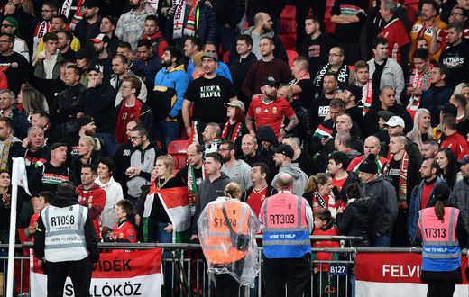 Hungary fans at Wembley for their World Cup qualifier against England