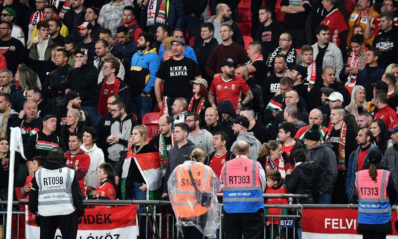 Hungary fans at Wembley for their World Cup qualifier against England