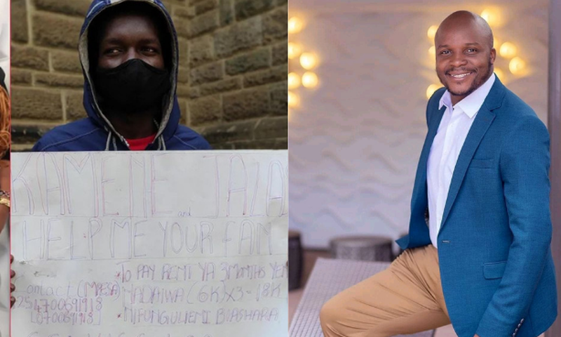 Jalang’o pays three months’ rent for Young Man who went public begging for his Help,