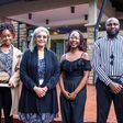 L-R: Steph Sevani, Director, House of Secrets, Prof. Freida Brown, Vice Chancellor, Michelle Donde, Director, House of Secrets, Alfred Obi, Casting Director / Assistant Director, House of Secrets pose with their award. House of Secrets won in the categ...
