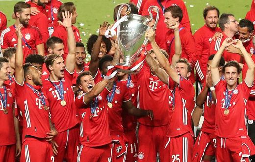 Bayern Munich celebrate winning the Champions League last year