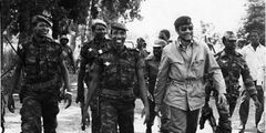 Blaise Compaoré, Thomas Sankara and Jerry Rawlings (L-R)