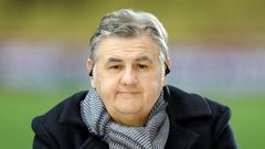 Sports pundit Pierre Menes on March 2, 2018 at the  "Louis II" stadium in Monaco.