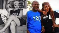 A collage photo of Stephen Letoo and his baby mama Winnie Nadupoi
