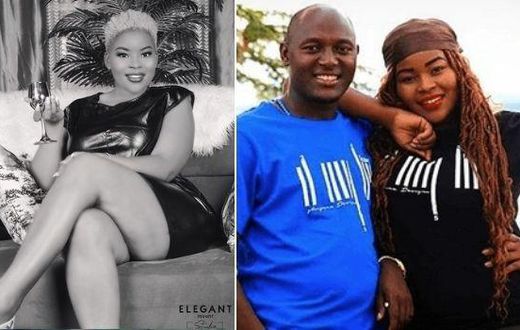 A collage photo of Stephen Letoo and his baby mama Winnie Nadupoi