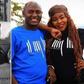 A collage photo of Stephen Letoo and his baby mama Winnie Nadupoi