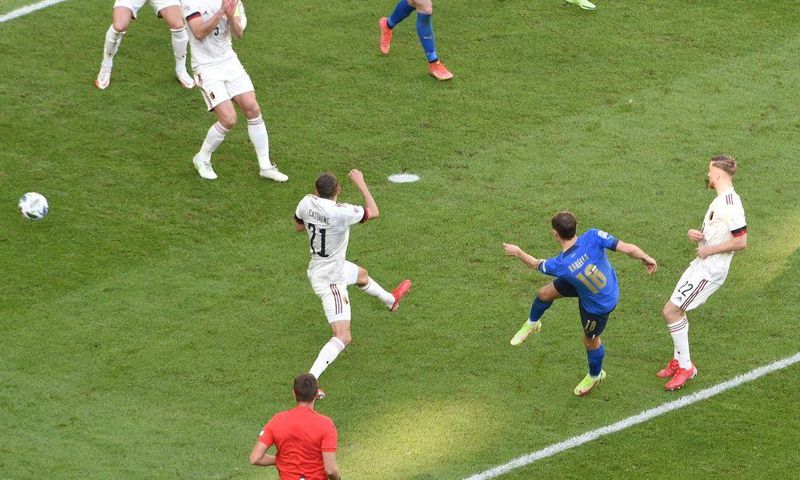 Nicolo Barella's first-time strike was his seventh goal for Italy