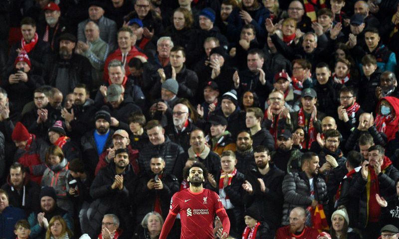 Egypt star Mohamed Salah soaks up the Anfield atmosphere while playing for Liverpool against Atletico Madrid in the Champions League this month.