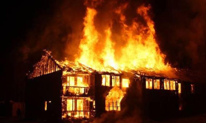 File Photo of a house on fire