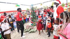 Raila dresses as santa to spread christmas cheer amongst kids