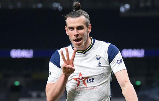 Three and easy: Gareth Bale scored his first Premier League hat-trick in Tottenham's 4-0 thrashing of Sheffield United