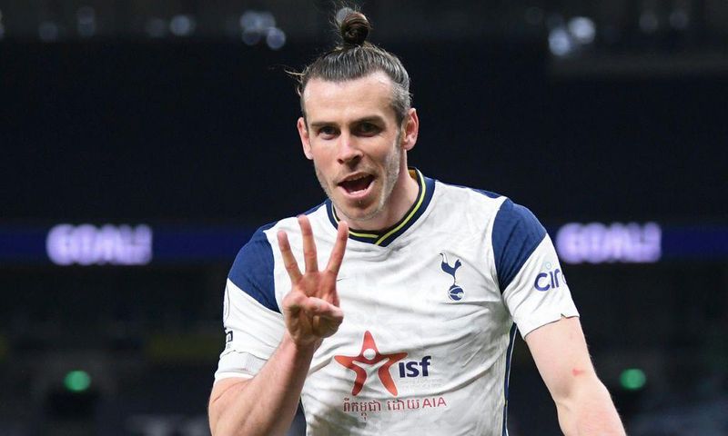 Three and easy: Gareth Bale scored his first Premier League hat-trick in Tottenham's 4-0 thrashing of Sheffield United