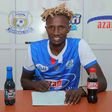 Kenneth Muguna during his unveil at Tanzanian club, Azam FC. (COURTESY: Azam)