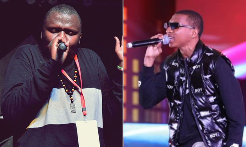 Kenyan rappers Mejja and Trio Mio performing on stage during past concerts