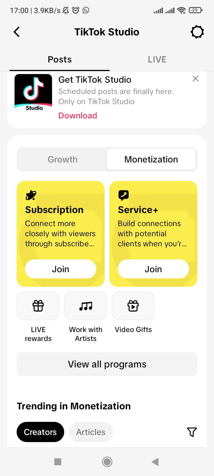 TikTok Creator Studio