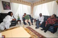 Former President Uhuru Kenyatta when he visited the family of the late former Prime Minister Raila Odinga