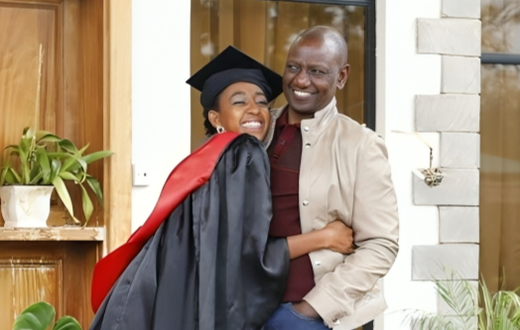 President William Ruto with his daughter Stephanie Ruto.