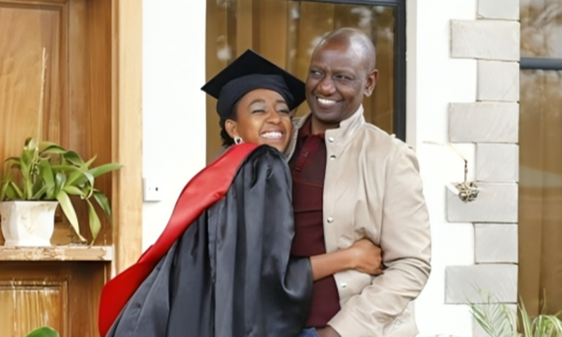 President William Ruto with his daughter Stephanie Ruto.