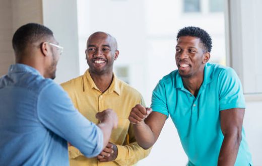 A photo of men having a chat Photo: Courtesy