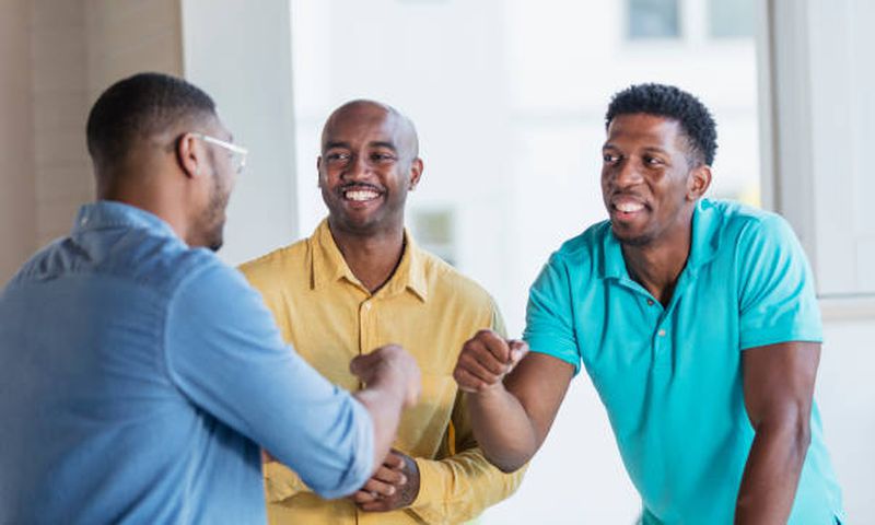 A photo of men having a chat Photo: Courtesy
