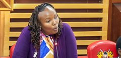File image of Laikipia County Woman Representative Jane Kagiri speaking in the National Assembly