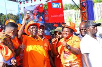 Orange Democratic Movement party leader Oburu Odinga with other party officials
