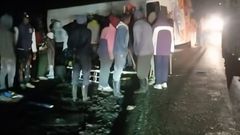 The scene of the accident at Kinungi along the Nakuru-Nairobi highway on Sunday December 22.