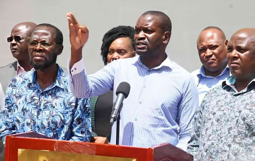 Acting ODM party leader Peter Anyang Nyong'o, ODM secretary general Edwin Sifuna & ODM deputy party leader Godfrey Osotsi