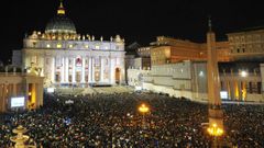 File image of a crowd at St. Peter’s Square shortly after Pope Francis' was chosen in 2013