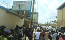 Protesters outside Jesus Winner Minstry in Roysambu on Sunday, March 9 2025