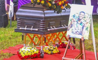 KK casket during  his funeral