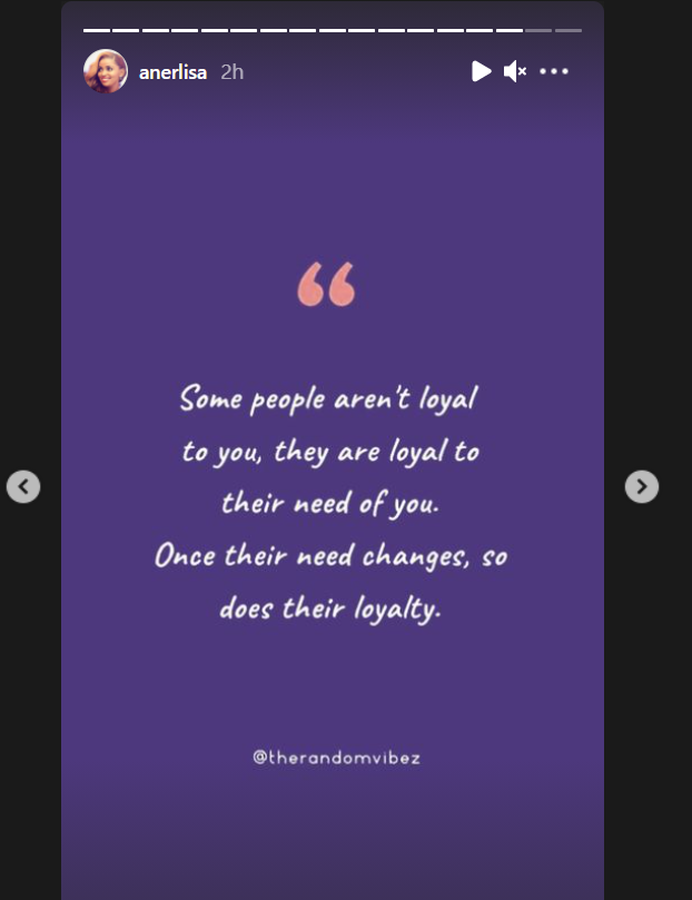 Anerlisa Muigai shares series of cryptic message after Ben Pol's interview on Divorce