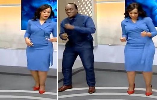 Jeff Koinange and Victoria Rubadiri dance in studio