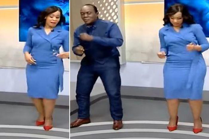 Jeff Koinange and Victoria Rubadiri dance in studio