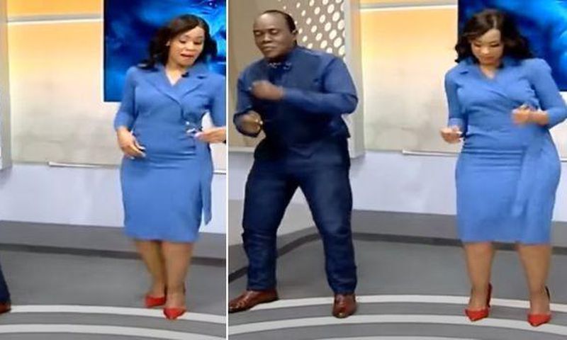 Jeff Koinange and Victoria Rubadiri dance in studio