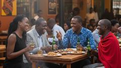 An AI-generated image depicting friends enjoy food, drinks, and laughter at an outdoor barbecue hangout.
