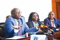 UASU Secretary-General Constantine Wasonga addressing the press