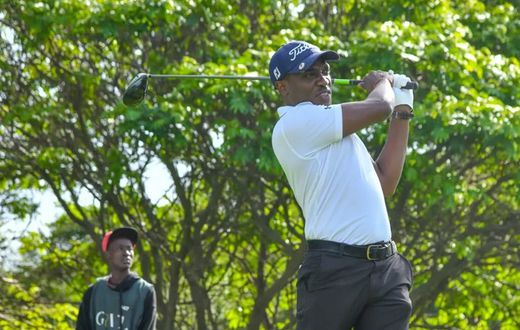 Golfers at the Great Rift Valley Lodge and Golf Resort in Naivasha, in the last qualifier of the 2024 NCBA Golf Series