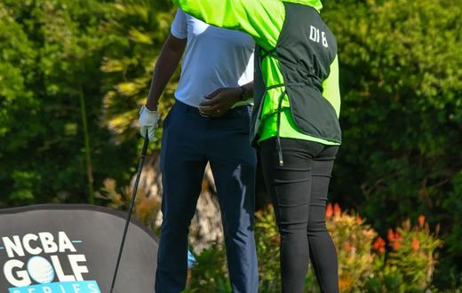 Golfers at the Great Rift Valley Lodge and Golf Resort in Naivasha, in the last qualifier of the 2024 NCBA Golf Series