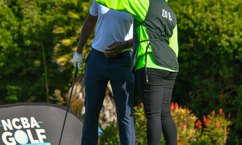 Golfers at the Great Rift Valley Lodge and Golf Resort in Naivasha, in the last qualifier of the 2024 NCBA Golf Series
