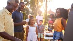 A family grilling together