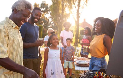 A family grilling together