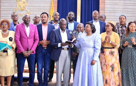 Former Deputy President Rigathi Gachagua and his allies at a past church service.