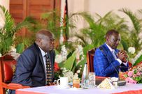File image of former Deputy President Rigathi Gachagua and President William Ruto