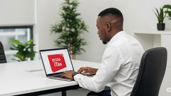 A man using a laptop